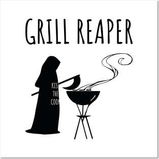 Grill Reaper - Grim reaper barbequing. Posters and Art